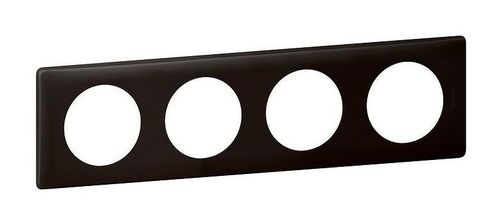 Рамка 4 поста Legrand CELIANE, черная перкаль